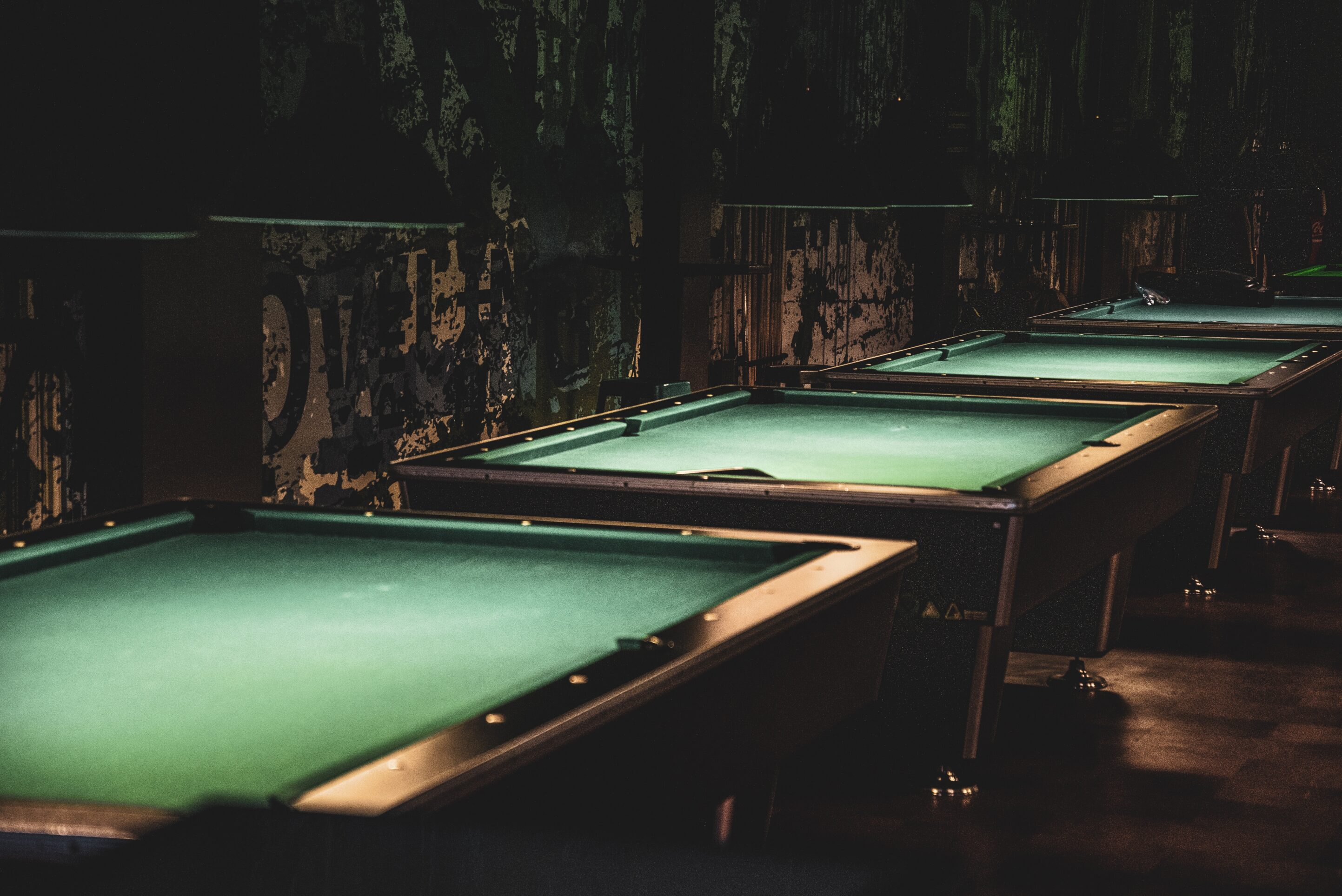 Pool tables in bar