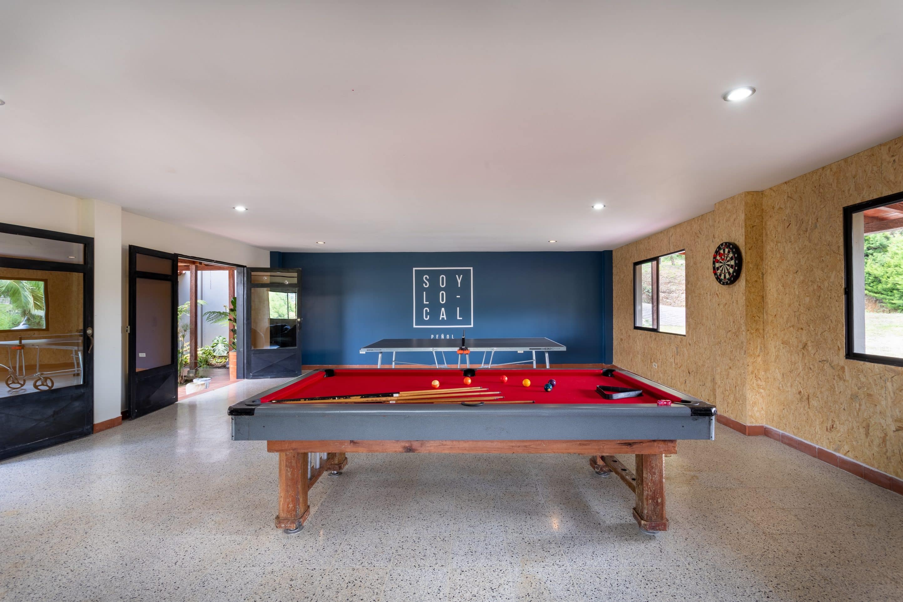 Red and Brown pool table