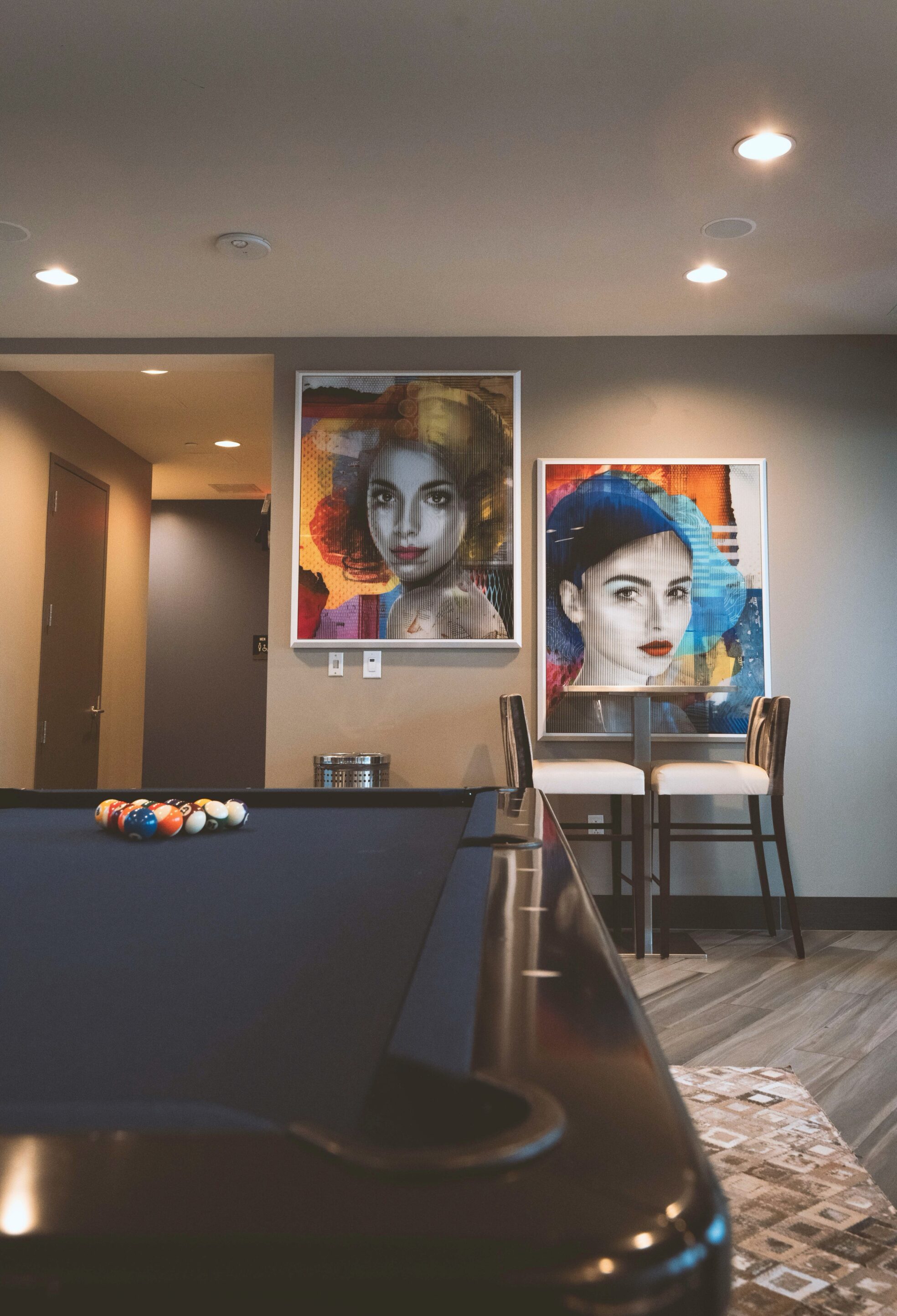 Pool table in studio