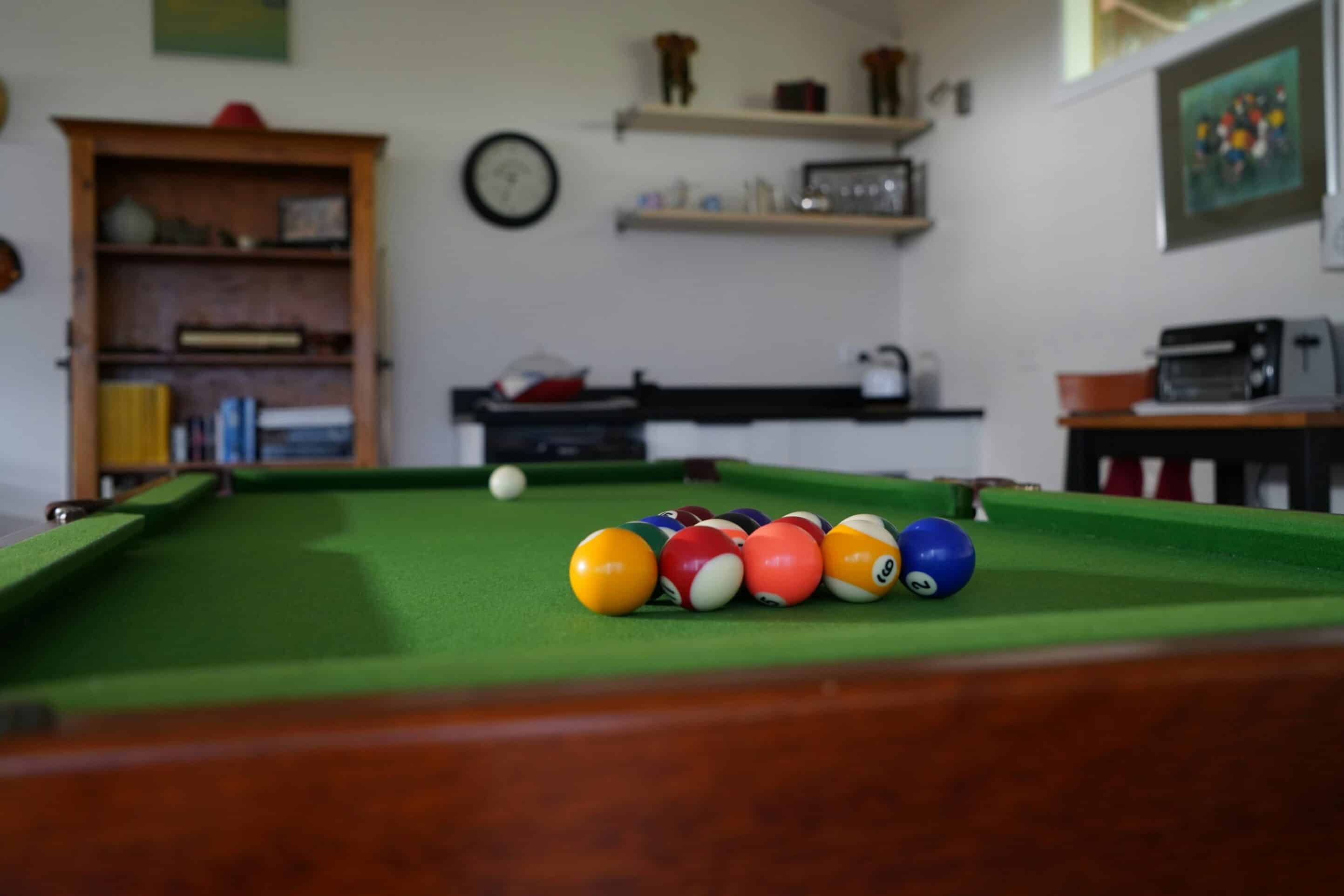 Pool table in garage